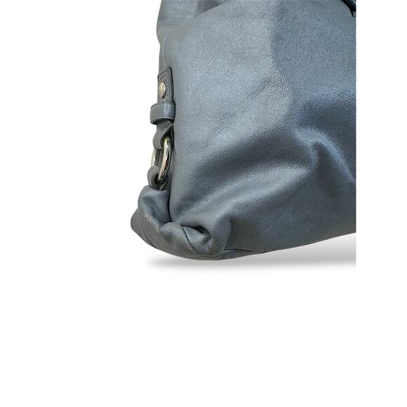 Coach Ashley Ruched Leather Satchel Gray Chain Shoulder Bag - Picture 8 of 15